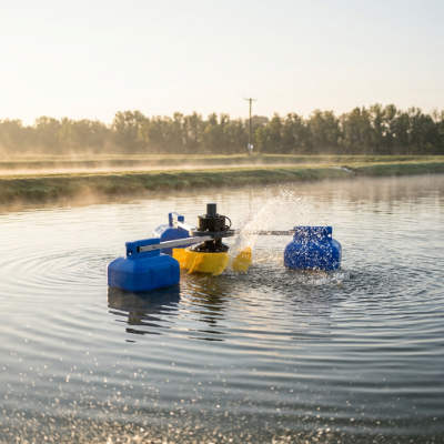ImpellerTypeAerator-k6Mp Impeller Type Aerator Working on a Calm Pond